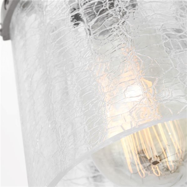 Generation Lighting Crofton 15-in W Brushed Nickel Metal 2-Light Modern Vanity Light w/ Crackle Glass