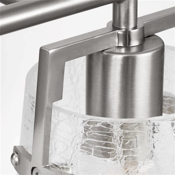 Generation Lighting Crofton 15-in W Brushed Nickel Metal 2-Light Modern Vanity Light w/ Crackle Glass