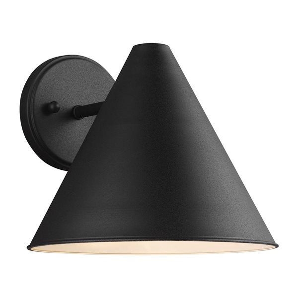 Generation Lighting Crittenden Modern Round Medium One Light Outdoor Wall Lantern - Black