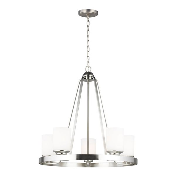 Generation Lighting Kemal Circular Five Light Chandelier - Brushed Nickel