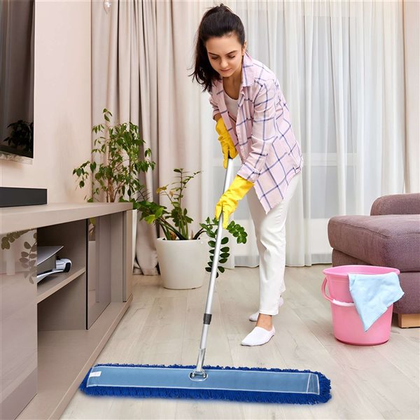 Gritt Commercial All-In-One 60-in Microfibre Dust Mop Set w/ 72-in Telescopic Handle - 4/Pk