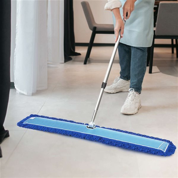 Gritt Commercial All-In-One 60-in Microfibre Dust Mop Set w/ 72-in Telescopic Handle - 4/Pk