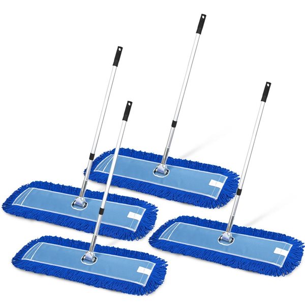 Gritt Commercial All-In-One 36-in Microfibre Dust Mop Set w/ 72-in Telescopic Handle - 4/Pk