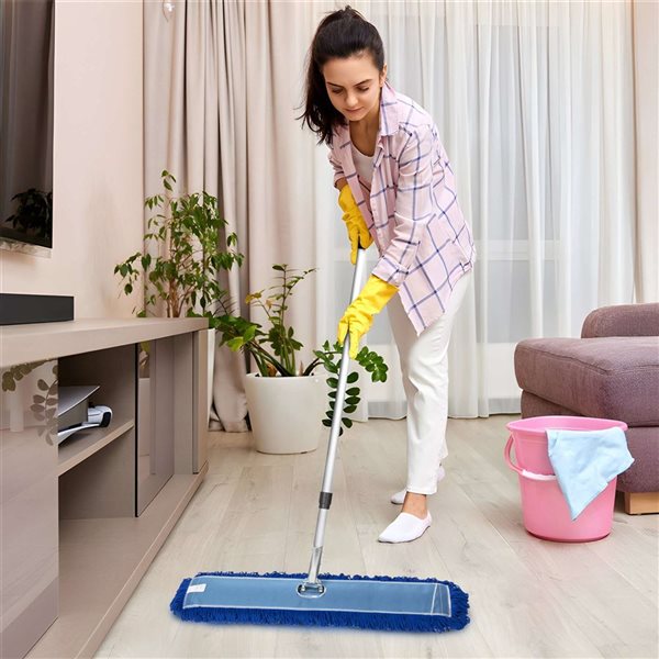 Gritt Commercial All-In-One 48-in Microfibre Dust Mop Set w/ 72-in Telescopic Handle