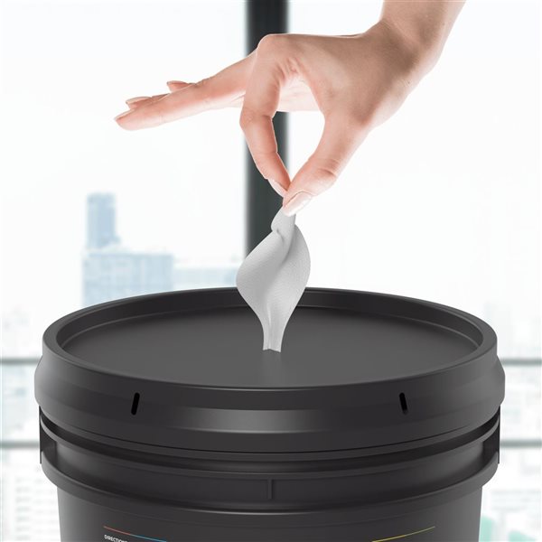 Gritt Commercial Surface Care All-Purpose Cleaning Wipes 8x6-in w/ Bucket - 800 Wipes Per Roll