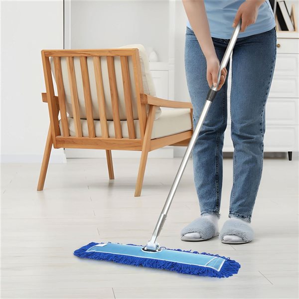 Gritt Commercial Microfibre Looped Dust Mop Pad Head 36x5-in - Blue