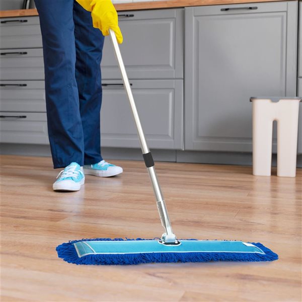 Gritt Commercial Microfibre Looped Dust Mop Pad Head - 48x5-in - Blue - 3/Pk
