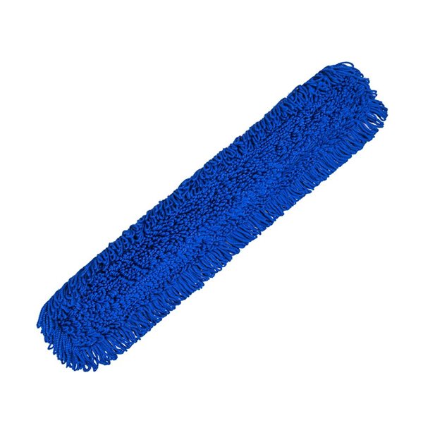 Gritt Commercial Microfibre Looped Dust Mop Pad Head - 48x5-in - Blue - 3/Pk