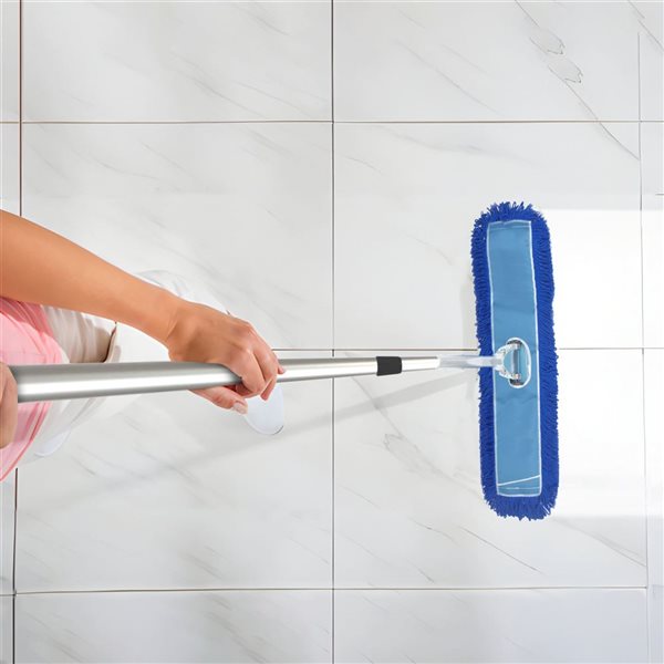 Gritt Commercial Microfibre Looped Dust Mop Pad Head - 48x5-in - Blue - 3/Pk