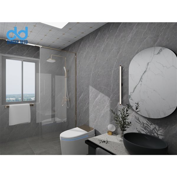 Dundee Deco 2x4-ft Faux Stone Matte Wall Panels 4/Pk - Dark Grey