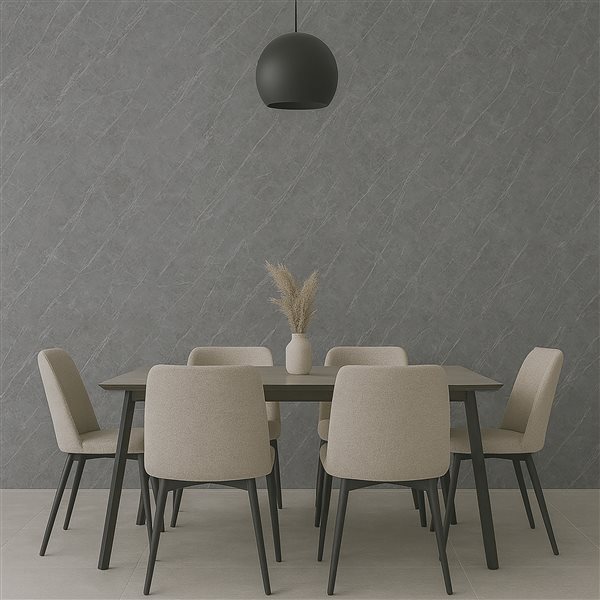 Dundee Deco 2x4-ft Faux Stone Matte Wall Panels 4/Pk - Dark Grey