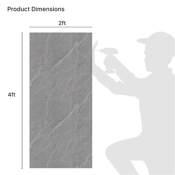 Dundee Deco 2x4-ft Faux Stone Matte Wall Panels 4/Pk - Dark Grey