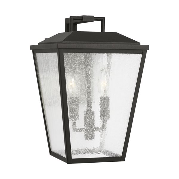 Generation Lighting Kennewick 60 W Medium Clear Glass Wall Lantern - Black