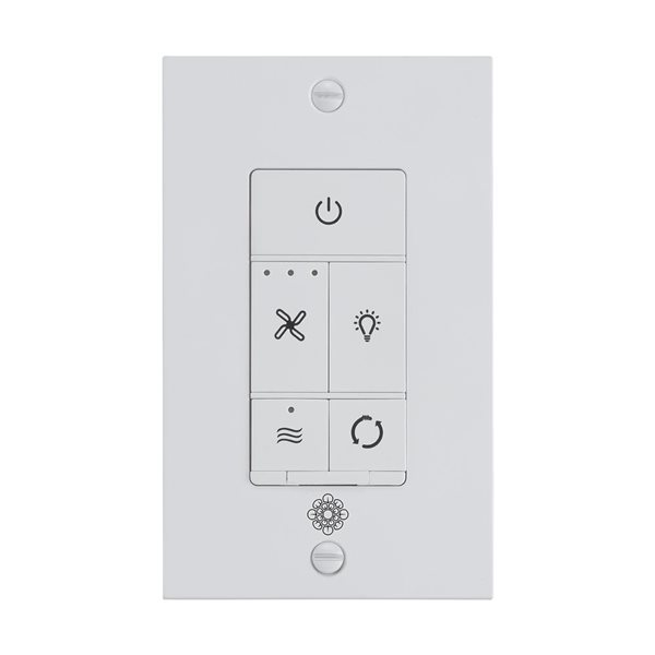 Generation Lighting Ceiling Fan Wall Control w/ 3 Speeds + Fan Light Button + Circulate - White