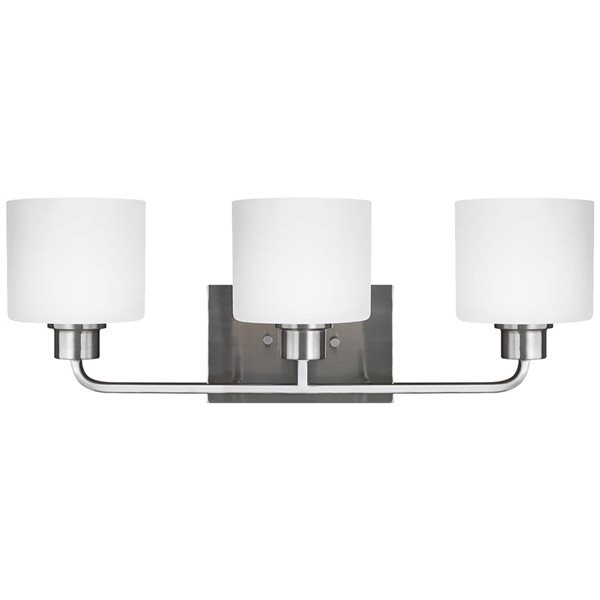 Generation Lighting Canfield 3-Light Bathroom Vanity Light - Brushed Nickel
