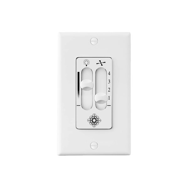 Generation Lighting Ceiling Fan Wall Control w/ Dimmer and 4 Speeds - White