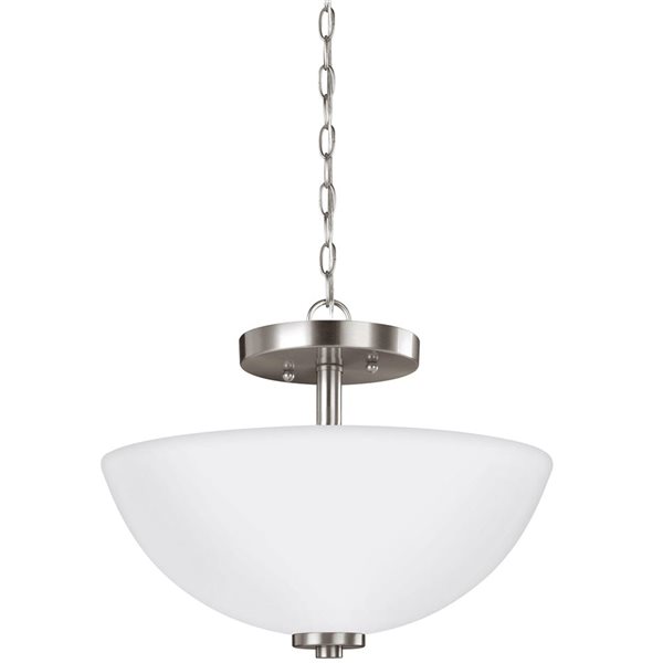 Generation Lighting Oslo 2-Light Semi-Flush Convertible Pendant - Nickel