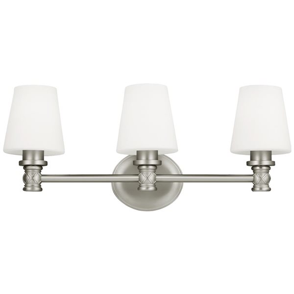 Generation Lighting Xavierre 3-Light Nickel Vanity Light Bar