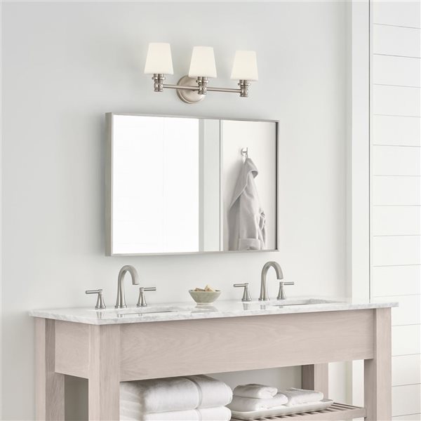Generation Lighting Xavierre 3-Light Nickel Vanity Light Bar