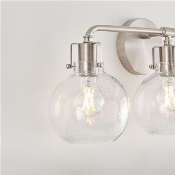 Generation Lighting Clara 3-Light Nickel Vanity Light Bar