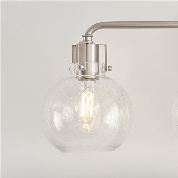 Generation Lighting Clara 3-Light Nickel Vanity Light Bar