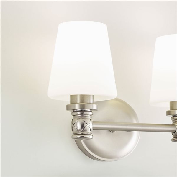 Generation Lighting Xavierre 2-Light Nickel Vanity Light Bar