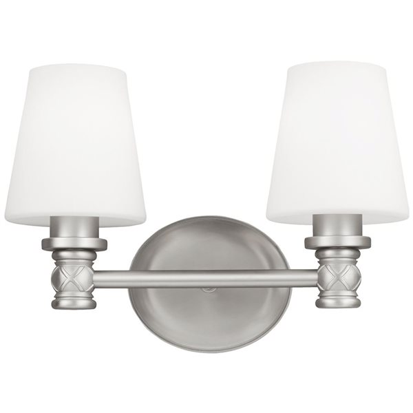 Generation Lighting Xavierre 2-Light Nickel Vanity Light Bar