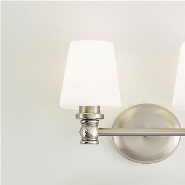 Generation Lighting Xavierre 2-Light Nickel Vanity Light Bar