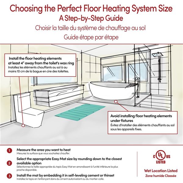 WarmlyYours TempZone Easy Mat Kit 2x24-ft w/ nTrust 2.0 Touch Nonprogrammable Thermostat 120 V 6 A
