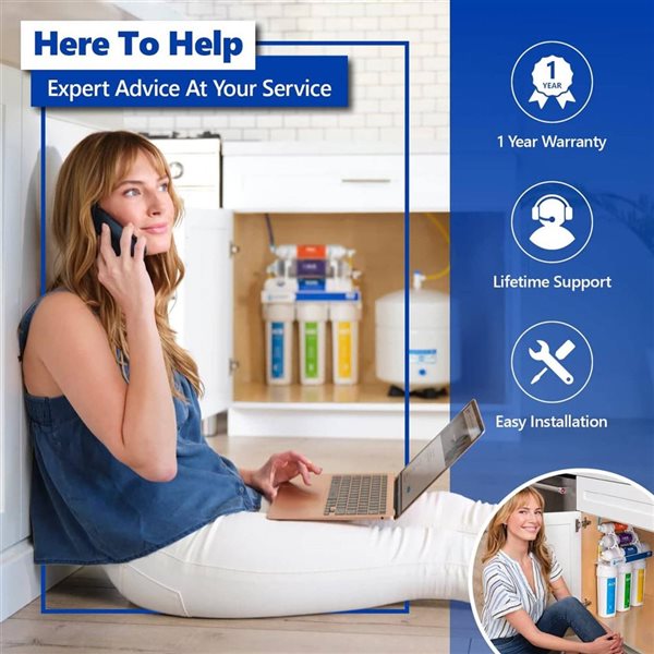 Express Water 1-Year 10-Filter 100 GPD RO Membrane Alkaline Reverse Osmosis Filter Set - 10-in Under Sink