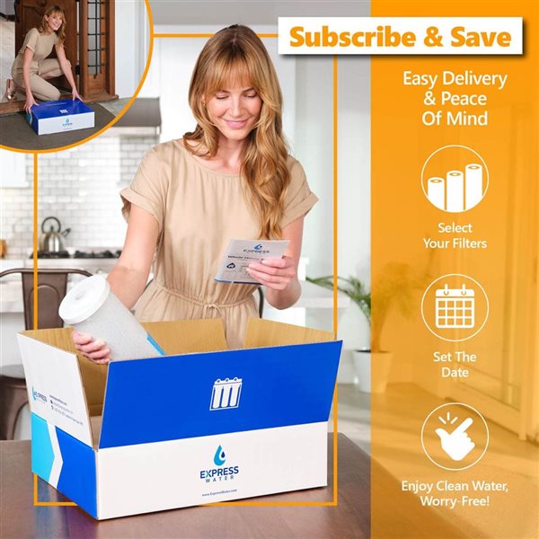 Express Water Whole House 2-Pack Activated Carbon 5 Micron Block Filter - 4.5 x 20-in