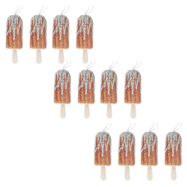 iH casadécor Gingerbread Popsicle Multicolour Plastic Hanging Ornaments - 12/Pack