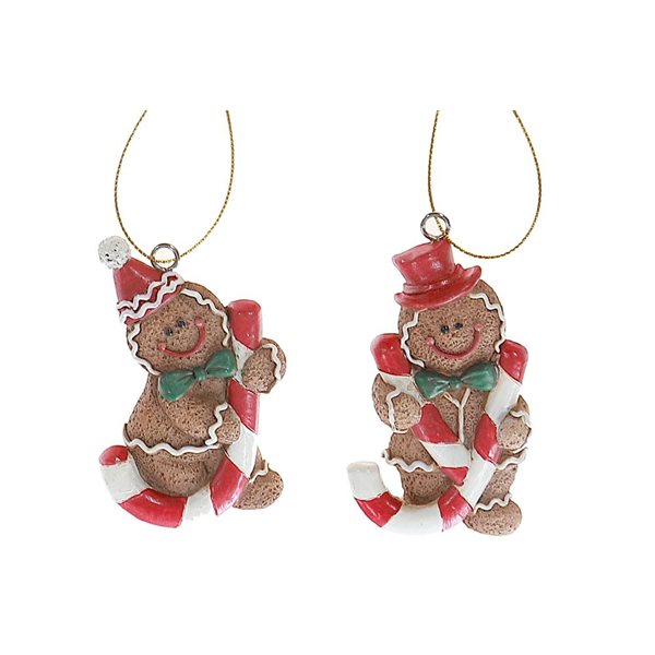 iH casadécor Polyresin Gingerbread Multicolour Plastic Hanging Ornaments - 6/Pack