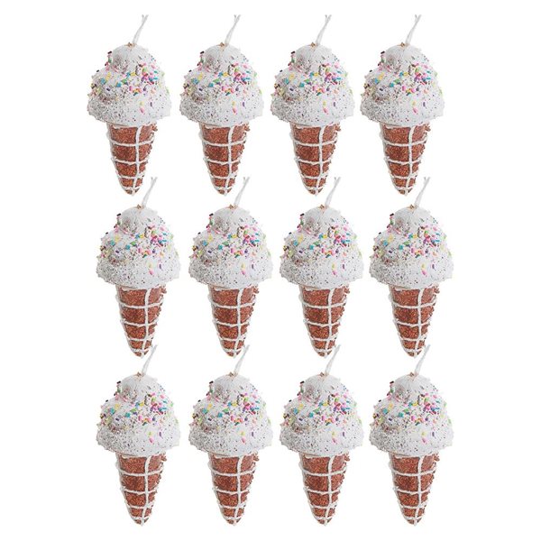 iH casadécor Ice Cream Multicolour Plastic Hanging Ornaments - 12/Pack