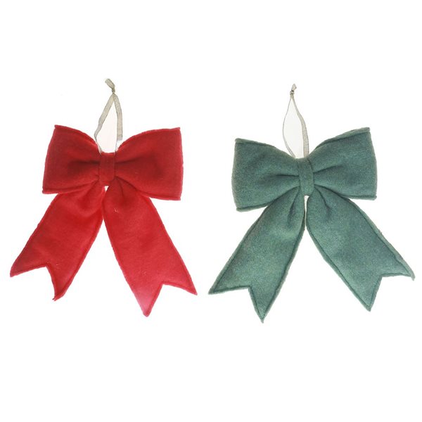 iH casadécor Felt Bow Multicolour Plastic Hanging Ornaments - 6/Pack