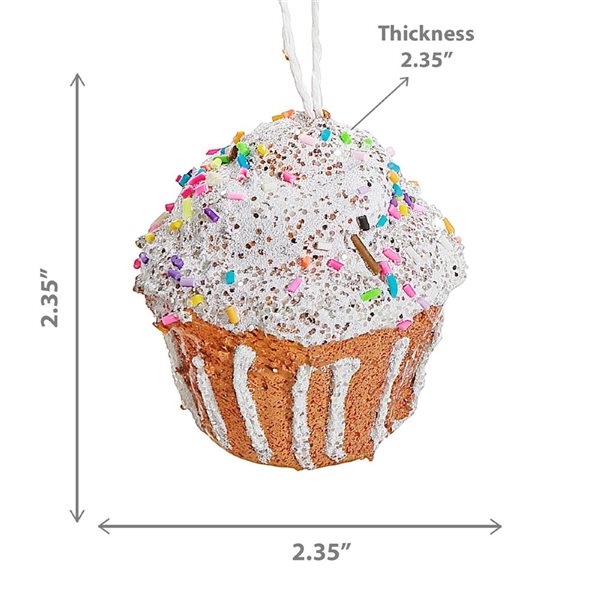 iH casadécor Cupcake Multicolour Plastic Hanging Ornaments - 12/Pack