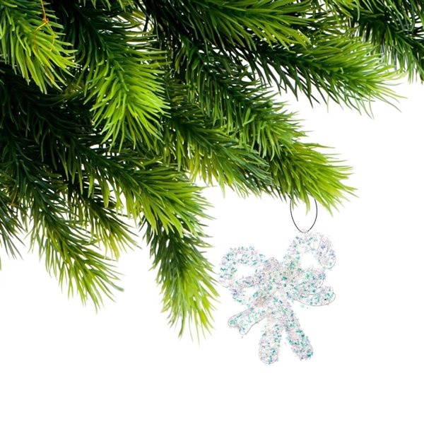 iH casadécor Whimsical Candy Cane Silver Plastic Hanging Ornaments - 12/Pack