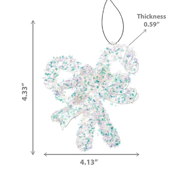 iH casadécor Whimsical Candy Cane Silver Plastic Hanging Ornaments - 12/Pack