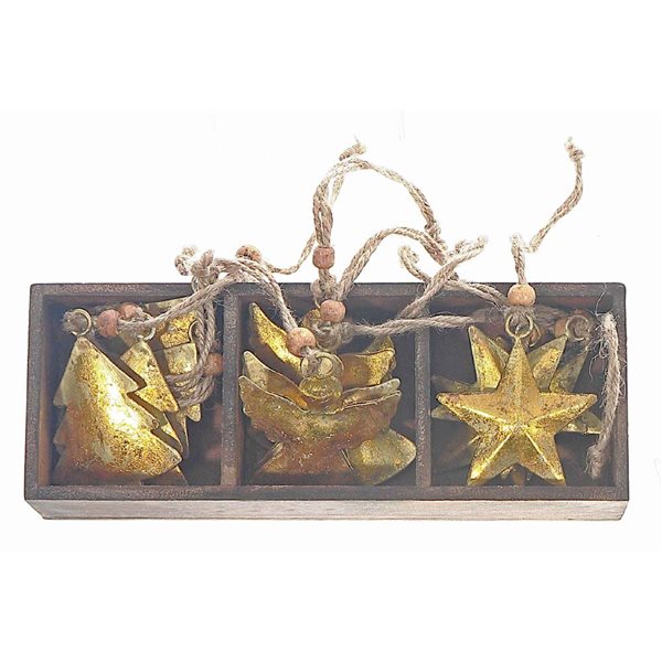 iH casadécor Angel Tree Star Gold Plastic Hanging Ornaments - 1/Pack