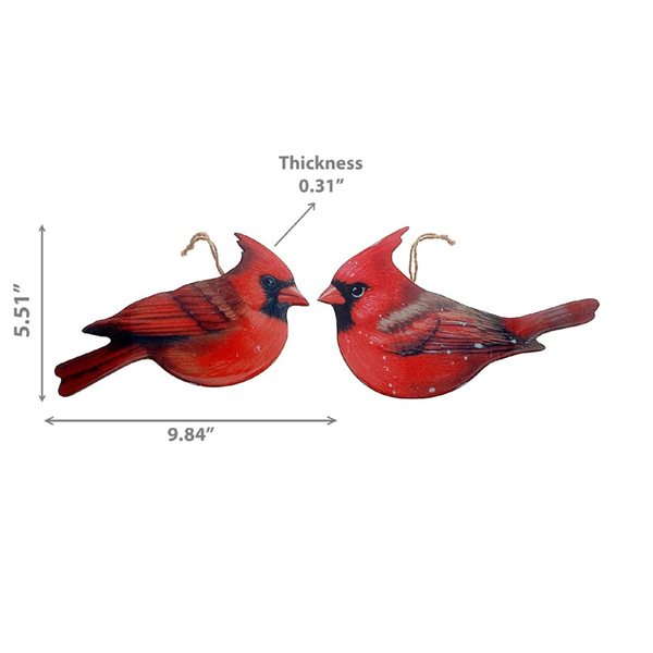 iH casadécor Glossy Cardinal Red Plastic Hanging Ornaments - 2/Pack
