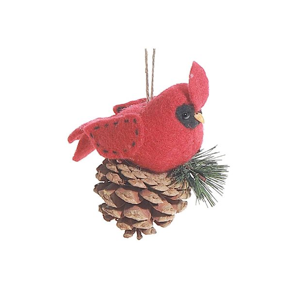 iH casadécor Wool Cardinal Multicolour Plastic Hanging Ornaments - 6/Pack