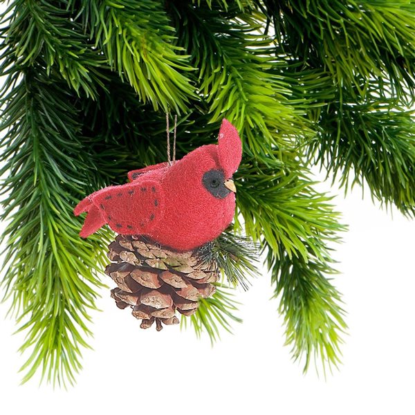 iH casadécor Wool Cardinal Multicolour Plastic Hanging Ornaments - 6/Pack