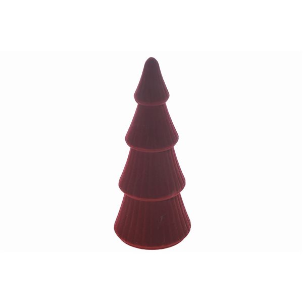 iH casadécor Velvet Tree Red Plastic Hanging Ornaments - 6/Pack