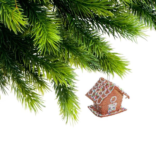 iH casadécor Gingerbread Birdhouse Multicolour Plastic Hanging Ornaments - 12/Pack