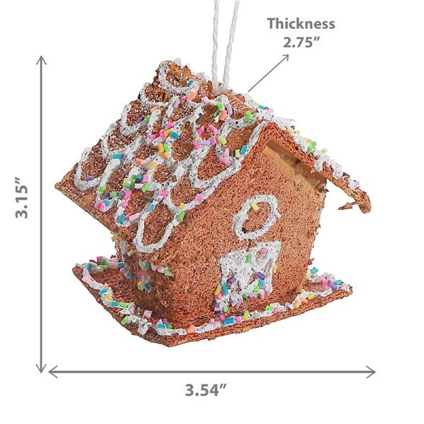 iH casadécor Gingerbread Birdhouse Multicolour Plastic Hanging Ornaments - 12/Pack