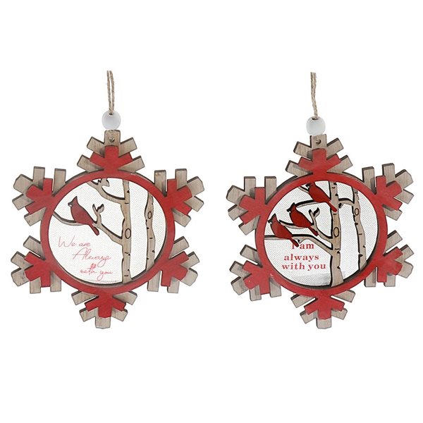 iH casadécor Round Cardinal Multicolour Plastic Hanging Ornaments - 6/Pack