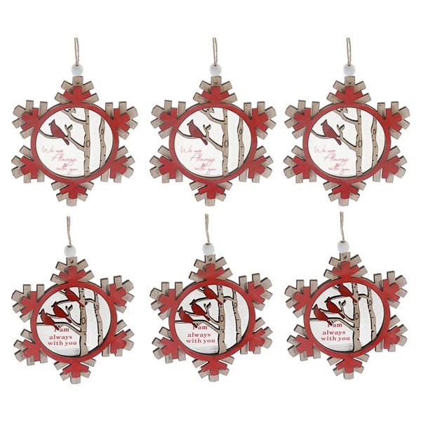 iH casadécor Round Cardinal Multicolour Plastic Hanging Ornaments - 6/Pack