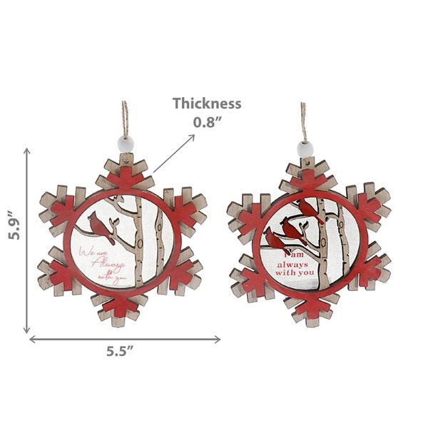 iH casadécor Round Cardinal Multicolour Plastic Hanging Ornaments - 6/Pack