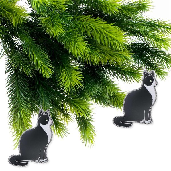 iH casadécor Handcrafted Black Cat Multicolour Plastic Hanging Ornaments - 2/Pack