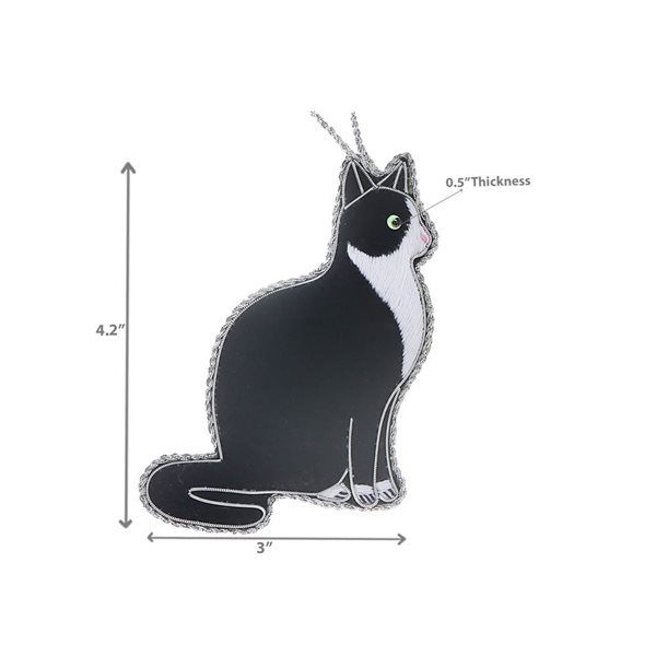 iH casadécor Handcrafted Black Cat Multicolour Plastic Hanging Ornaments - 2/Pack